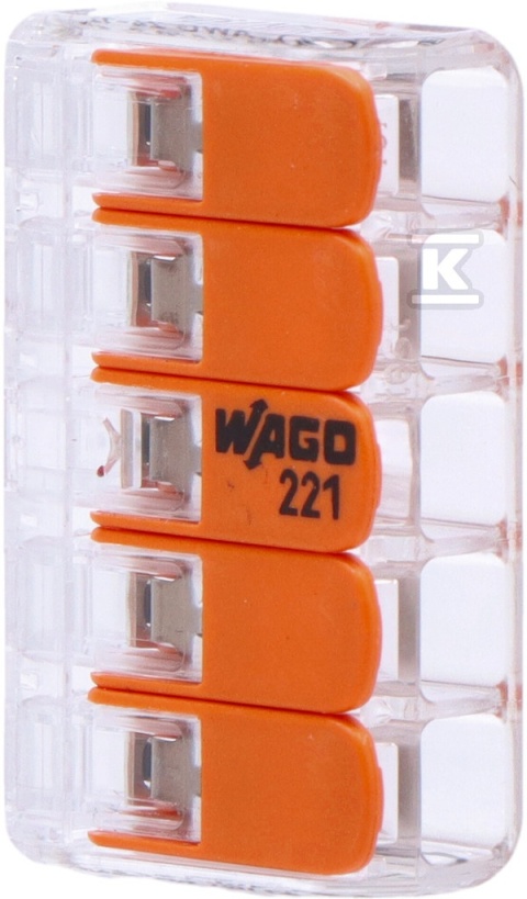 Szybkozłączka uniwersalna 5x0,2-4mm² transparentna 221-415