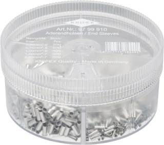 Zestaw tulejek kablowych nieizolowanych, 0,5-2,5mm, 1900 szt. 97 99 910, KNIPEX